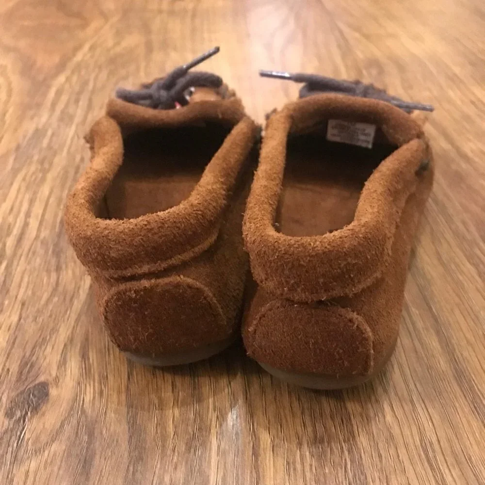 Kids beaded suede minnetonka moccasins